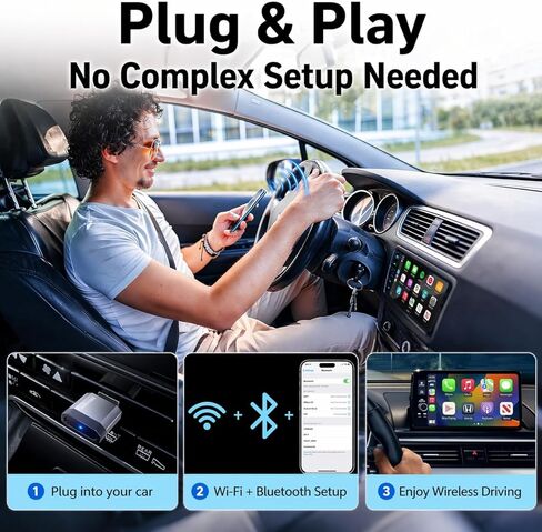 OTTOCAST Mini Nova, 2 in 1 Wireless Carplay & Android Auto Adapter, Plug & Play 2026 Upgraded with AI Assistance (ChatGPT, Gemini, Claude) in Saudi Arabia