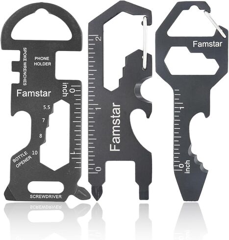Keychain Multi tool 3Pack Metal Pocket Tool for men Portable No rust multi-function tools Wrench for Screw,ruler and bottle opener,19 in 1 Total Routine maintenance in Saudi Arabia