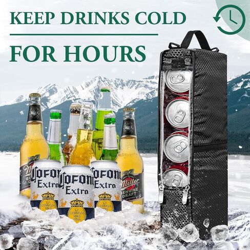 Golf Cooler Bag Golf Cooler Sleeve - Holds 6 Beer Cans or 2 Wine Bottles Cold Golf Accessories Gifts for Men Dad Husband, Insulated Beer Cooler for Golfing, Beach Days, Picnic in Saudi Arabia