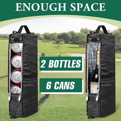 Golf Cooler Bag Golf Cooler Sleeve - Holds 6 Beer Cans or 2 Wine Bottles Cold Golf Accessories Gifts for Men Dad Husband, Insulated Beer Cooler for Golfing, Beach Days, Picnic in Saudi Arabia