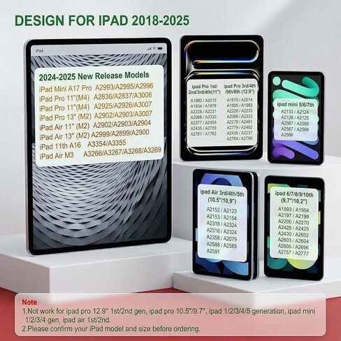 قلم شاشة لجهاز iPad 2018-2025: حساسية الميل، دقة البكسل، رفض راحة اليد، شحن سريع، قلم شاشة لجهاز iPad mini 6/5th، iPad11/10/9/8/7/6th، Pro 13" 12.9" 11" M4، Air 5/4/3/M3/M2، in Kuwait