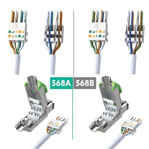 LINKUP - [GHMT & DSX8000 Certified Cat8 Ethernet Cable Connector (12-Pack) RJ45 Metal Tool Free Easy Termination Plug | for 2000MHz 2GHz 40G Double Shielded Solid LAN Cable 22AWG-24AWG in Saudi Arabia