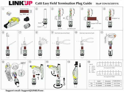 LINKUP - [GHMT & DSX8000 Certified Cat8 Ethernet Cable Connector (12-Pack) RJ45 Metal Tool Free Easy Termination Plug | for 2000MHz 2GHz 40G Double Shielded Solid LAN Cable 22AWG-24AWG in Saudi Arabia