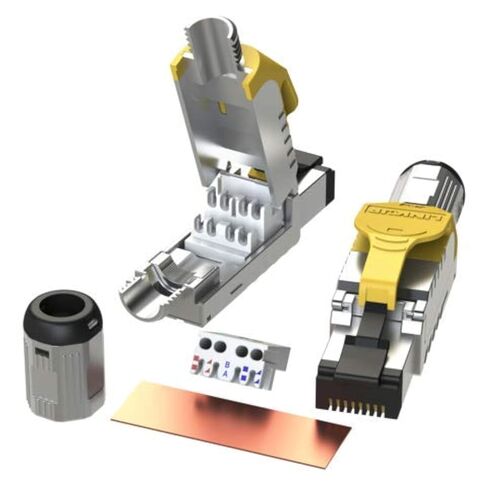 LINKUP - [GHMT & DSX8000 Certified Cat8 Ethernet Cable Connector (12-Pack) RJ45 Metal Tool Free Easy Termination Plug | for 2000MHz 2GHz 40G Double Shielded Solid LAN Cable 22AWG-24AWG in Saudi Arabia