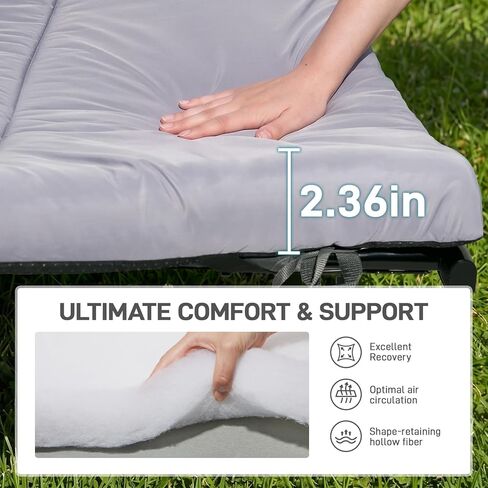 EVER ADVANCED 85" Extra Wide Sleeping Pad for Camping, 2.36" Thick Cotton Camping Mattress Pad with Carry Bag, Portable Roll Up Camping Cot Pad for Adults, Tent, SUV, Travel & Floor in Saudi Arabia