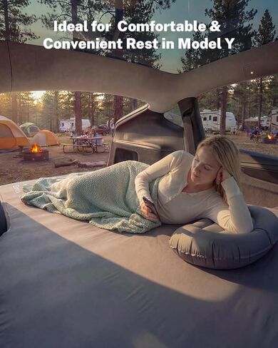 Gonex Foam Mattress for Tesla Model Y 2020-2026 Juniper, Inflatable 4" Air & Foam Bed with Cordless Pump, 78"x54" Full Size, Foldable & Fits in Frunk, Perfect for Roadtrips, Camping & Naps in Saudi Arabia