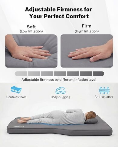 Gonex Foam Mattress for Tesla Model Y 2020-2026 Juniper, Inflatable 4" Air & Foam Bed with Cordless Pump, 78"x54" Full Size, Foldable & Fits in Frunk, Perfect for Roadtrips, Camping & Naps in Saudi Arabia