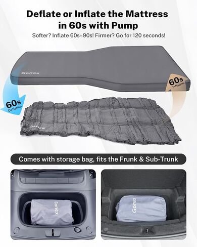 Gonex Foam Mattress for Tesla Model Y 2020-2026 Juniper, Inflatable 4" Air & Foam Bed with Cordless Pump, 78"x54" Full Size, Foldable & Fits in Frunk, Perfect for Roadtrips, Camping & Naps in Saudi Arabia