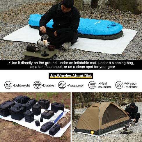 Soomloom Dupont™ Tyvek® GroundSheet 1P مقاوم للماء ومتين ومقاوم للطقس وخفيف الوزن ومقاوم للثقب والتمزق ومتعدد الاستخدامات وقابل للتخصيص وبساط تخييم في الهواء الطلق وملاءات أرضية in Kuwait