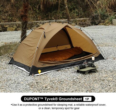 Soomloom Dupont™ Tyvek® GroundSheet 1P مقاوم للماء ومتين ومقاوم للطقس وخفيف الوزن ومقاوم للثقب والتمزق ومتعدد الاستخدامات وقابل للتخصيص وبساط تخييم في الهواء الطلق وملاءات أرضية in Kuwait