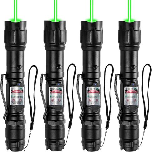 MIPREZT [4 Packs] Professional Rechargeable Green Laser Pointer High Power Green Beam Laser Light Distance Range for TV/LED/LCD Screens Tactical Flashlights Presentation Office/Outdoors [004](4) in Saudi Arabia