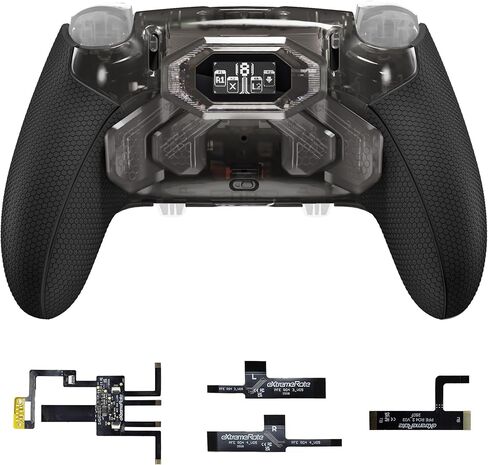 مجموعة المجاذيف الخلفية eXtremeRate Beyond لوحدة تحكم PS5 Edge، وشاشة OLED، وغطاء سفلي بمقابض مطاطية مريحة معاد تصميمها، ومرفق 4 أزرار خلفية قابلة لإعادة التعيين لوحدة تحكم PS5 Edge - أسود in Saudi Arabia