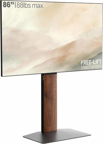 VIVO FreeLift TV Floor Stand for 55" to 86" Screens with Heavy Duty Super-Sized Base, Holds 88 lbs, Black and Dark Walnut, STAND-TV86S in Saudi Arabia