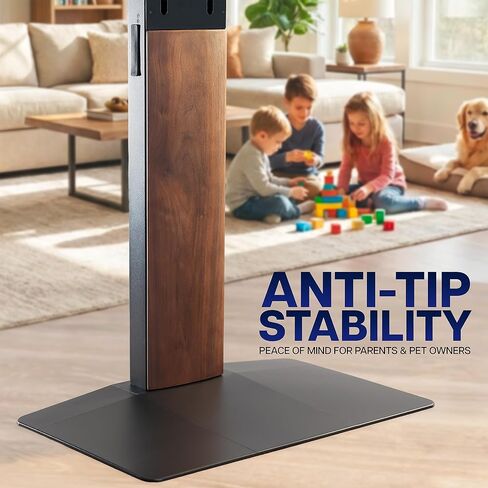 VIVO FreeLift TV Floor Stand for 55" to 86" Screens with Heavy Duty Super-Sized Base, Holds 88 lbs, Black and Dark Walnut, STAND-TV86S in Saudi Arabia