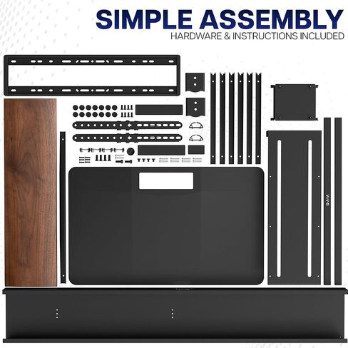 VIVO FreeLift TV Floor Stand for 55" to 86" Screens with Heavy Duty Super-Sized Base, Holds 88 lbs, Black and Dark Walnut, STAND-TV86S in Saudi Arabia