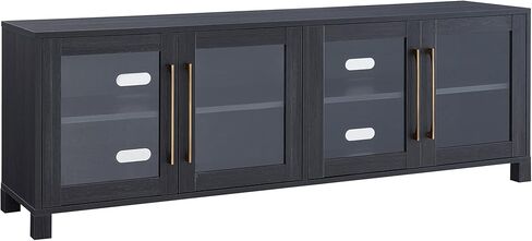 Henn&Hart Rectangular TV Stand for TV's up to 80" in Charcoal Gray, Electric Fireplace TV Stands for the Living Room in Saudi Arabia