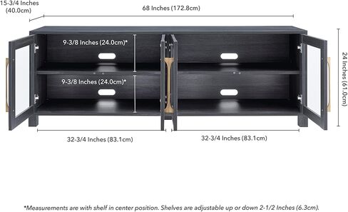 Henn&Hart Rectangular TV Stand for TV's up to 80" in Charcoal Gray, Electric Fireplace TV Stands for the Living Room in Saudi Arabia