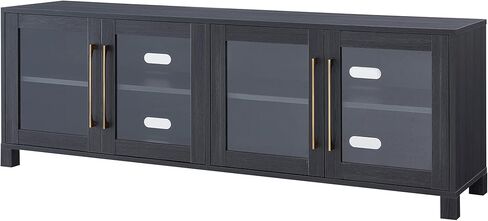 Henn&Hart Rectangular TV Stand for TV's up to 80" in Charcoal Gray, Electric Fireplace TV Stands for the Living Room in Saudi Arabia