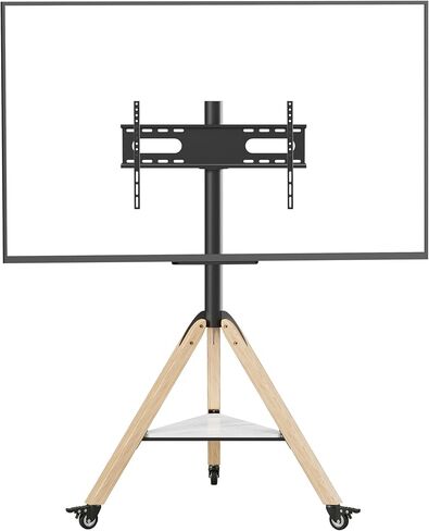 unho Corner tv Stand for 40 45 50 55 60 65 70 72 75 Inch LCD LED Flat Tripod Wood Floor TV Mount Stand with Wheels Max VESA600x400mm up to 88lbs in Saudi Arabia