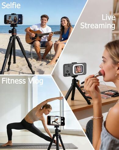 شاشة مراقبة سيلفي Vlog، شاشة سيلفي مغناطيسية لاسلكية لهاتف iPhone، 3 مستويات سطوع، تكبير وتصغير، شاشة هاتف الكاميرا الخلفية لإنشاء محتوى TikTok YouTube in Saudi Arabia