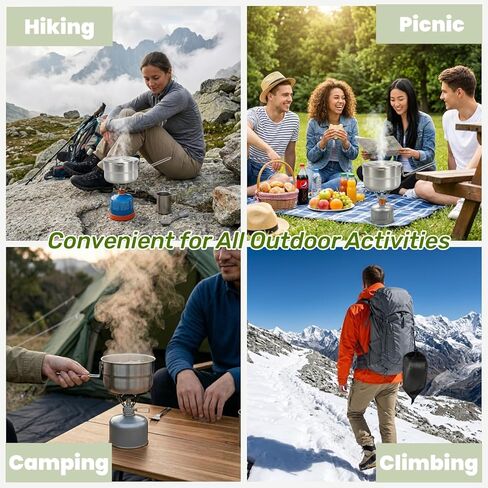 ZOOFOX 18/10 Stainless Steel Camping Pot, 1.5 Quart Food Grade Small Pot with Lid, Locking Handle and Storage Bag, Portable Lightweight Saucepan for Outdoor Cooking, Backpacking, Hiking and Picnic in Saudi Arabia