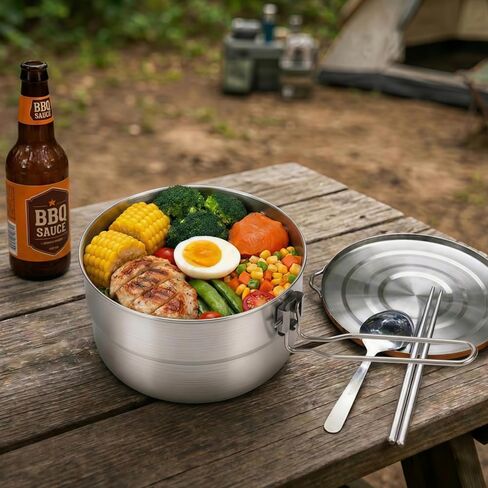 ZOOFOX 18/10 Stainless Steel Camping Pot, 1.5 Quart Food Grade Small Pot with Lid, Locking Handle and Storage Bag, Portable Lightweight Saucepan for Outdoor Cooking, Backpacking, Hiking and Picnic in Saudi Arabia
