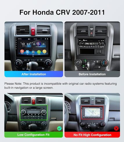 ستيريو راديو السيارة لهوندا CRV 2006-2011، CarPlay Android Auto 9 بوصة Linux شاشة تعمل باللمس GPS وحدة الملاحة الرئيسية WiFi Bluetooth FM/AM in Saudi Arabia