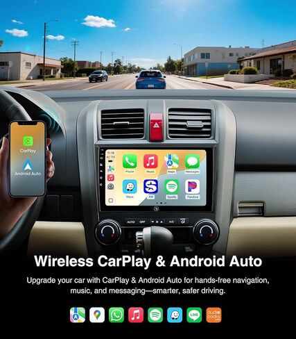 ستيريو راديو السيارة لهوندا CRV 2006-2011، CarPlay Android Auto 9 بوصة Linux شاشة تعمل باللمس GPS وحدة الملاحة الرئيسية WiFi Bluetooth FM/AM in Saudi Arabia