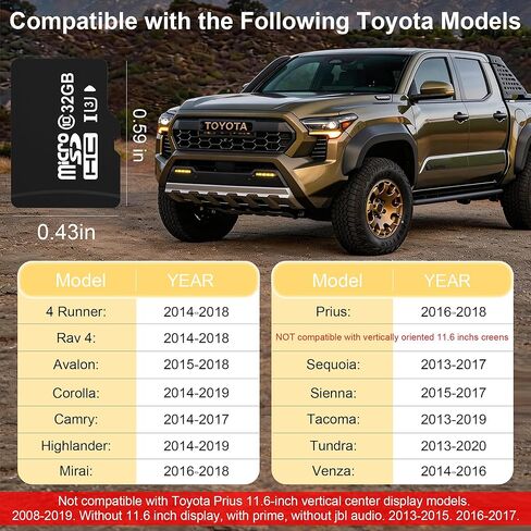 2026 Latest Navigation SD Card GPS Map Update 86271-0E077 for Toyota Highlander, Tacoma, Sienna, RAV4, Tundra, 4Runner, Prius, Venza, Mirai, Corolla, Camry, Avalon, Toyota Map Card for USA/Canada in Saudi Arabia