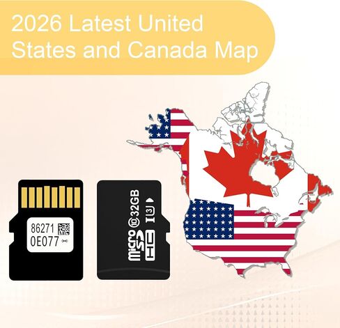 2026 Latest Navigation SD Card GPS Map Update 86271-0E077 for Toyota Highlander, Tacoma, Sienna, RAV4, Tundra, 4Runner, Prius, Venza, Mirai, Corolla, Camry, Avalon, Toyota Map Card for USA/Canada in Saudi Arabia