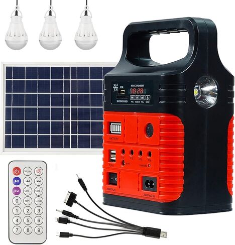Solar Generator - Portable Power Station for Emergency Power Supply,Portable Generators for Camping,Home Use&Outdoor,Solar Powered Generator With Panel Including 3 Sets LED Light (Red Color) in Saudi Arabia