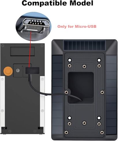 شاحن بالطاقة الشمسية متوافق مع جرس الباب بالفيديو من Ring (إصدار 2020)، منفذ Micro USB فقط، ليس لمنافذ USB-C أو 2-Prong، لوحة شمسية مقاومة للماء للطاقة المستمرة in Kuwait