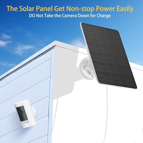 Solar Panels for Ring Camera Outdoor 5W Solar Panel Charger with USB-C&Plug for Spotlight Cam Plus&Stick Up Cam Pro.Waterproof IP65 360°Adjustable 9.8ft Cable (White) in Saudi Arabia