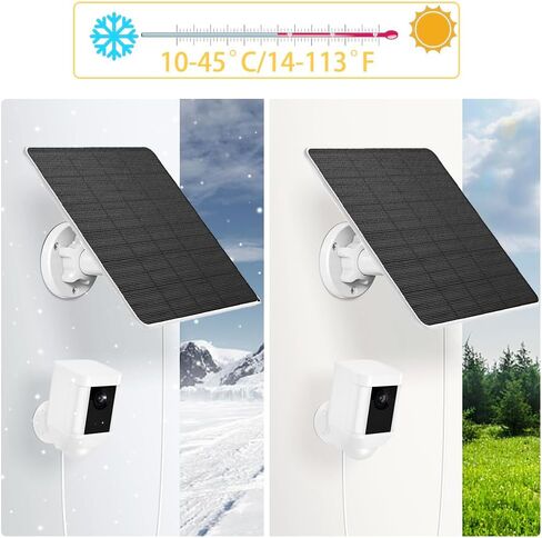Solar Panels for Ring Camera Outdoor 5W Solar Panel Charger with USB-C&Plug for Spotlight Cam Plus&Stick Up Cam Pro.Waterproof IP65 360°Adjustable 9.8ft Cable (White) in Saudi Arabia