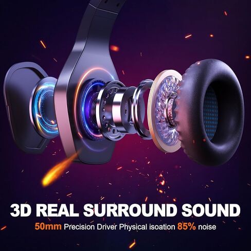 Krysenix PG1 Gaming Headset for PS4, PS5, PC, Switch, Xbox, Gaming Headphones with AI Stereo Microphone Sound, Computer Headset with 3.5mm Jack & RGB Light in Saudi Arabia