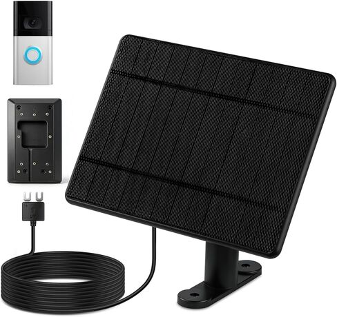 Solar Charger Only Compatible with Battery Doorbell (Type-C Port) Waterproof Continuously Solar Panel, Adjustable Panel in Saudi Arabia