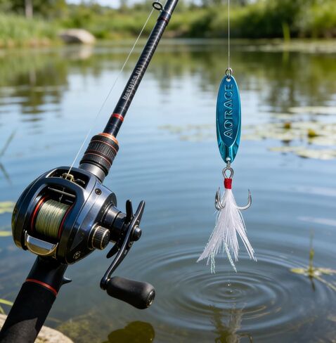 Fishing Spoon Lure Jigging Spoon Durable Treble Hooks for Saltwater & Freshwater Fishing, Casting Spoon for Bass, Trout, Salmon, Pike, Walleye, Crappie in Saudi Arabia