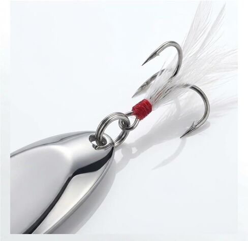 Fishing Spoons Lures for Bass Trout Salmon, 1/5oz Sliver Metal Spoon Lures for Saltwater Freshwater, 10Pcs Casting Spinner Bait Set with Durable Hooks for Lakes Rivers & Surf Fishing in Saudi Arabia