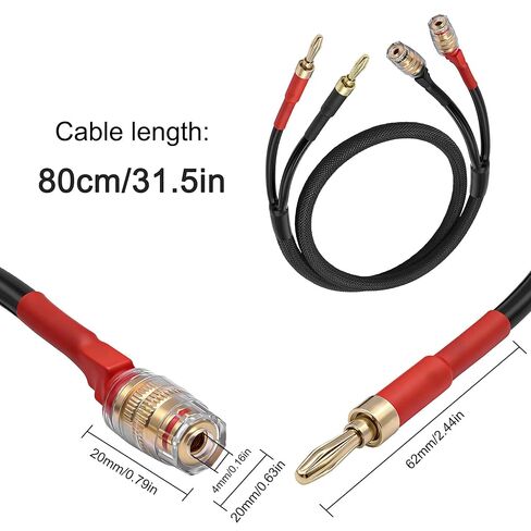 XMSJSIY 4mm Banana Speaker Extension Audio Cable Banana Plug to Binding Post Socket Male to Female Adapter Connector Wire with Gold-Plated for Amplifier Sound Systems -80CM/2.6FT in Saudi Arabia