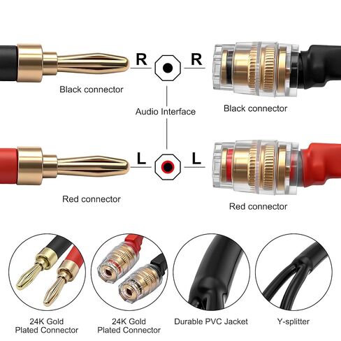 XMSJSIY 4mm Banana Speaker Extension Audio Cable Banana Plug to Binding Post Socket Male to Female Adapter Connector Wire with Gold-Plated for Amplifier Sound Systems -80CM/2.6FT in Saudi Arabia