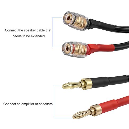 XMSJSIY 4mm Banana Speaker Extension Audio Cable Banana Plug to Binding Post Socket Male to Female Adapter Connector Wire with Gold-Plated for Amplifier Sound Systems -80CM/2.6FT in Saudi Arabia