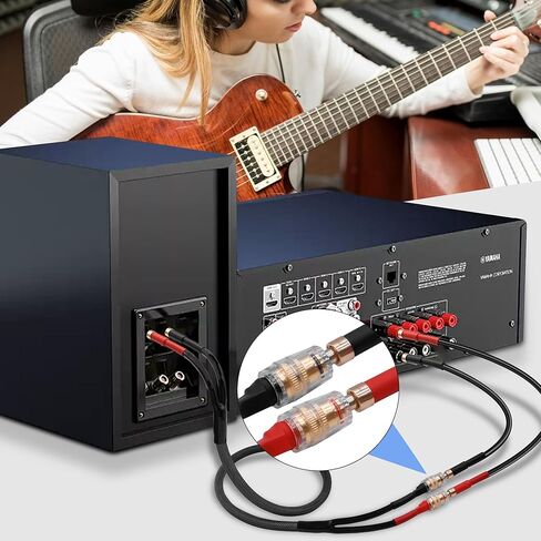 XMSJSIY 4mm Banana Speaker Extension Audio Cable Banana Plug to Binding Post Socket Male to Female Adapter Connector Wire with Gold-Plated for Amplifier Sound Systems -80CM/2.6FT in Saudi Arabia