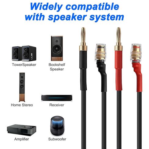 XMSJSIY 4mm Banana Speaker Extension Audio Cable Banana Plug to Binding Post Socket Male to Female Adapter Connector Wire with Gold-Plated for Amplifier Sound Systems -80CM/2.6FT in Saudi Arabia