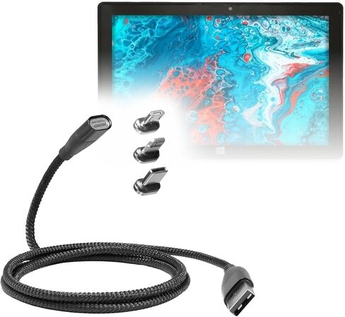 كابل BoxWave متوافق مع Fusion5 FWIN232 PRO S2 - كابل MagnetoSnap PD AllCharge (100 واط)، شحن مغناطيسي مضفر USB من النوع C Micro - أسود نفاث in Kuwait