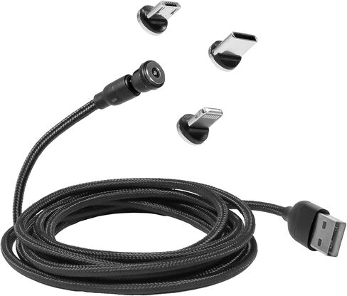 كابل BoxWave متوافق مع Meta Quest 2 - كابل MagnetoSnap AllCharge، كابل شحن مغناطيسي USB Type-C Micro USB - أسود in Kuwait