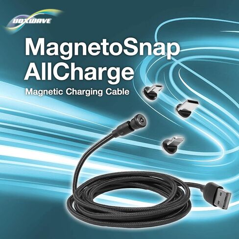 كابل BoxWave متوافق مع Meta Quest 2 - كابل MagnetoSnap AllCharge، كابل شحن مغناطيسي USB Type-C Micro USB - أسود in Kuwait