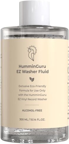سائل غسالة HumminGuru EZ: منظف فينيل خالٍ من الكحول والأيزوبروبيل بنسبة 100% - آمن لجميع LPs - يزيل الشحوم والكهرباء الساكنة - تركيز 300 مل لغسالة تسجيل EZ وآلة تنظيف السجلات اليدوية in Kuwait