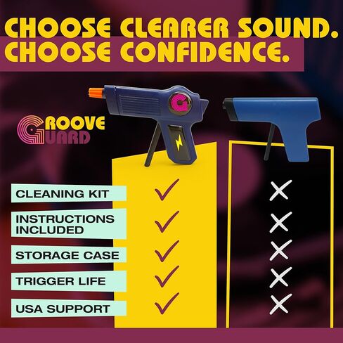 Anti Static Gun For Vinyl Records | Vinyl Record Cleaner Kit Includes Zero Static Remover Gun With Stylus Cleaner, Record Cleaning Brush, and Album Cleaning Solution - With Vintage Turntable Packaging in Saudi Arabia