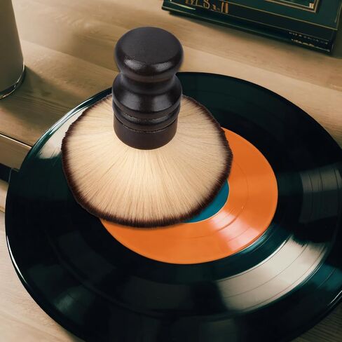 Vinyl Record Cleaner Brush, Anti-Static Record Player Cleaning Brush Soft Microfiber Bristles with Wooden Handle Dust Remover for LP Turntable CD Albums Cartridge in Saudi Arabia
