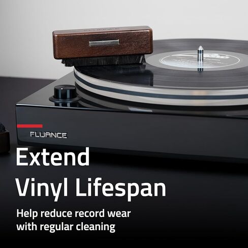 Fluance Vinyl Record Cleaning Brush - Anti-Static Carbon Fiber Brush - Scratch-Free Vinyl Care to Restore Sound Quality - Vinyl Cleaning Kit with Anti-Static Brush (VB62) in Saudi Arabia